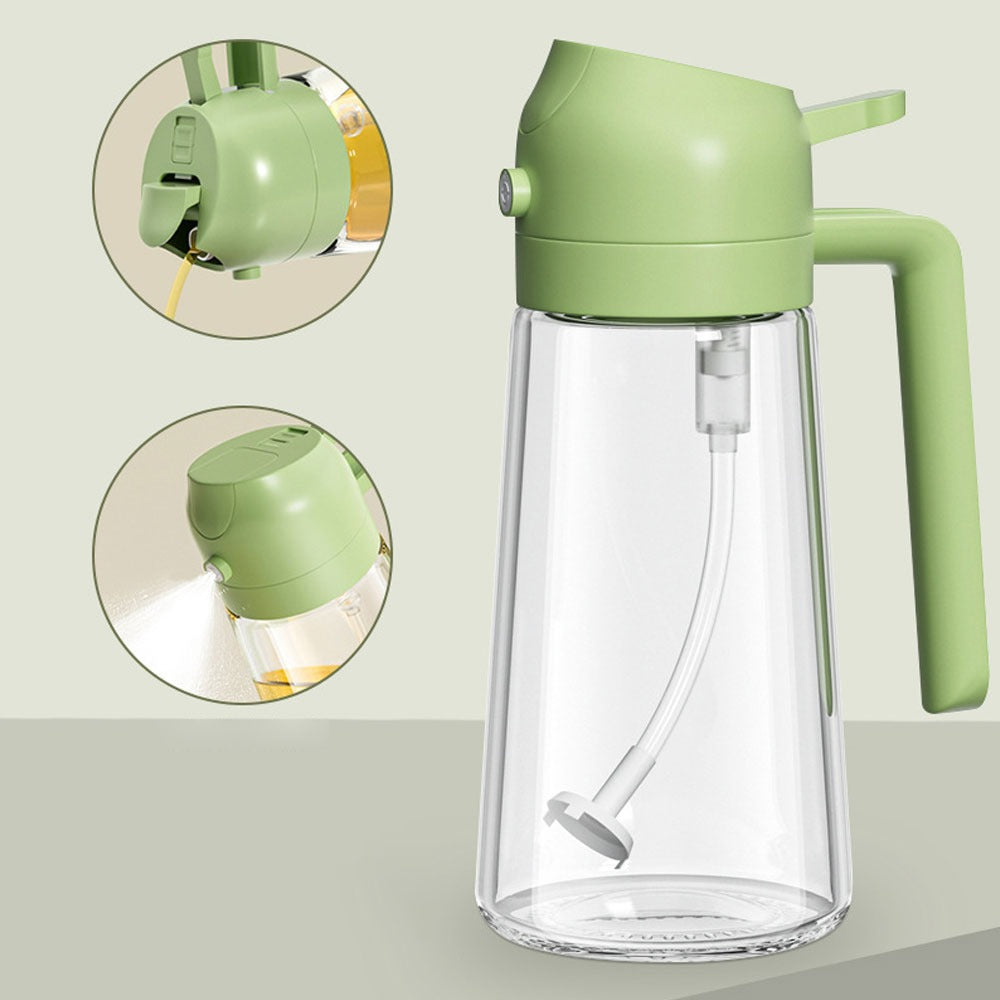 2 In 1 Oil Sprayer Bottle Kitchen Tool For Cooking Baking BBQ Easy Spray And Convenient Use - 470ML